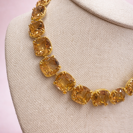 Collar de cristales champagne