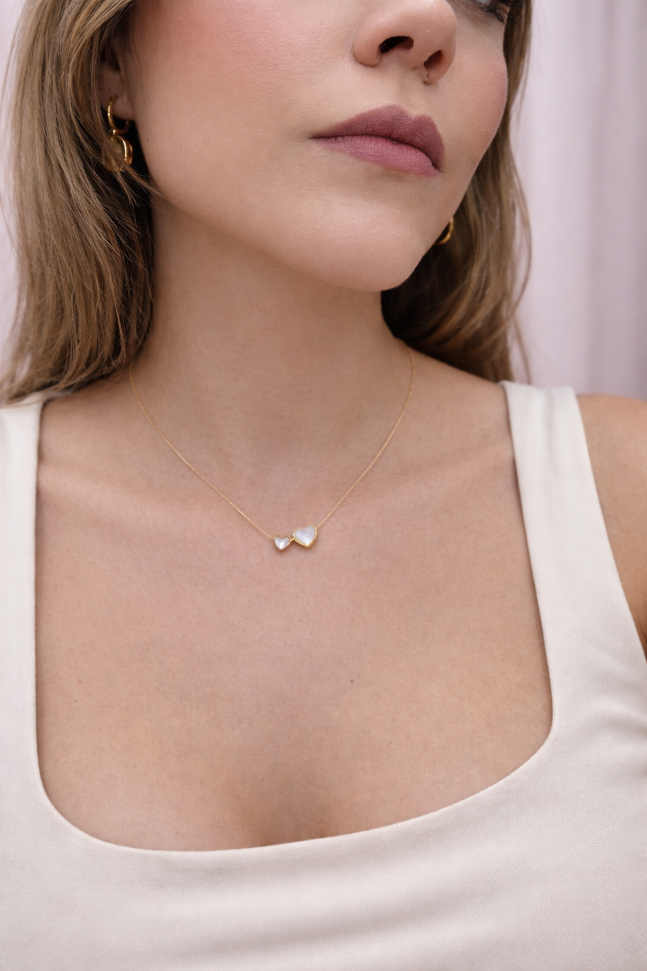 Mini Necklace doble corazón