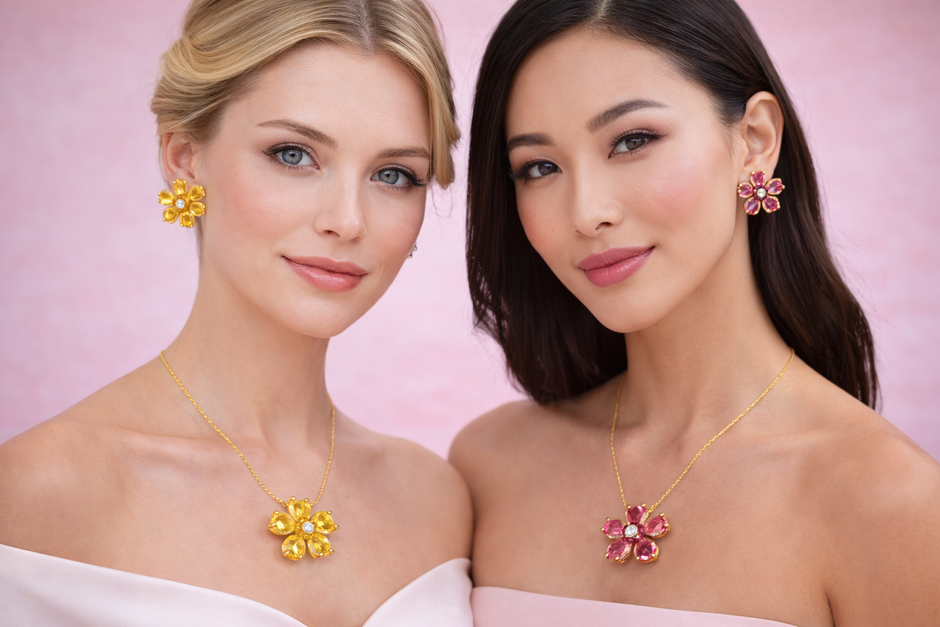 Juego de cristal floral