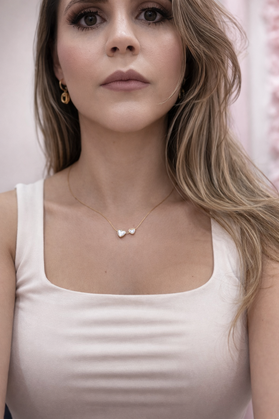 Mini Necklace doble corazón