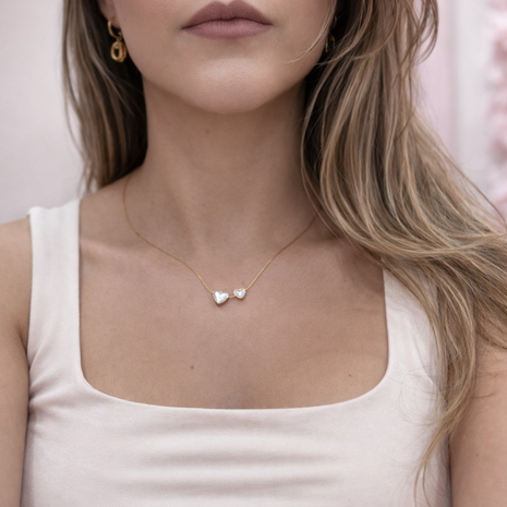 Mini Necklace doble corazón
