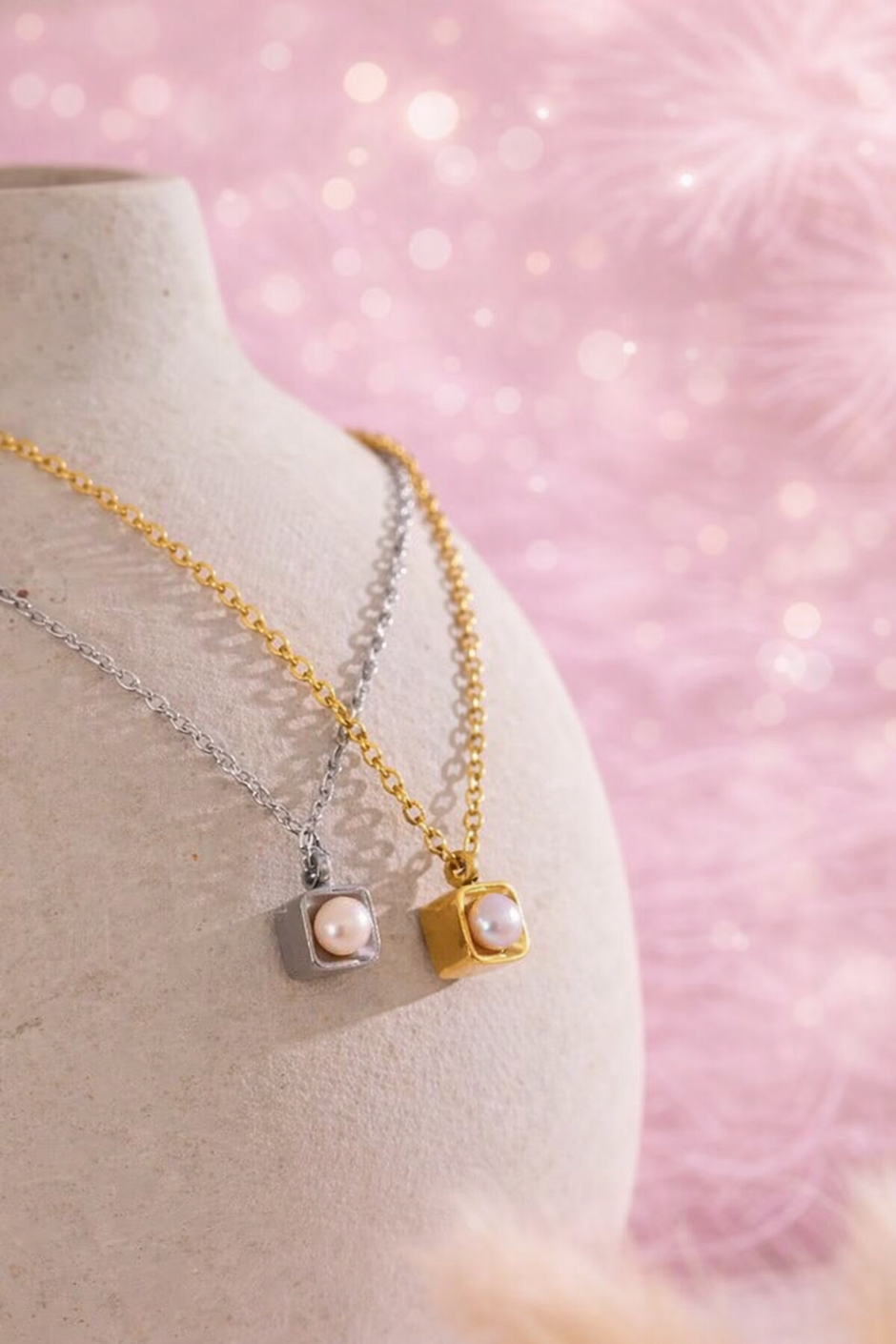 Collar mini perla cubic