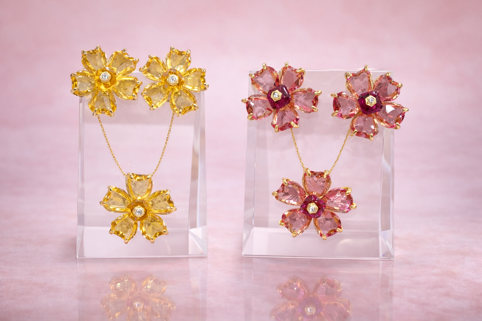 Juego de cristal floral