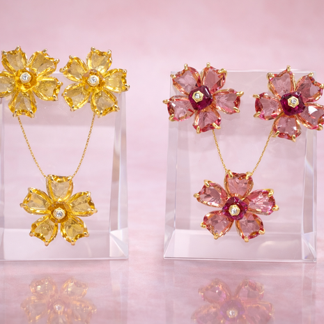 Juego de cristal floral