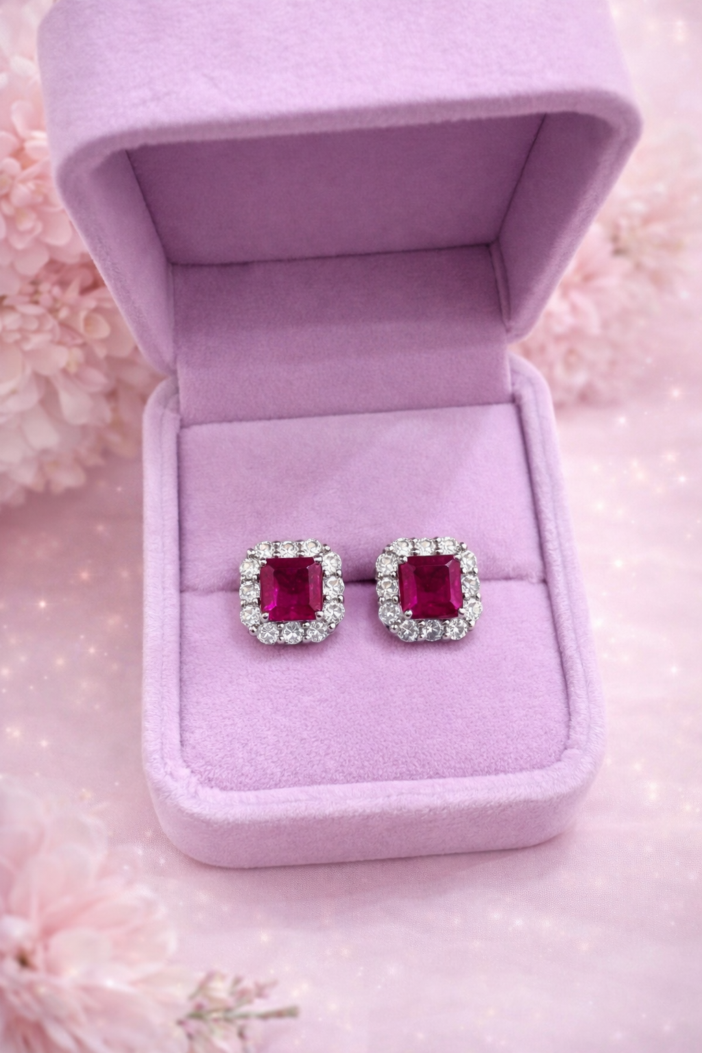 Aretes Rubí/Esmeralda