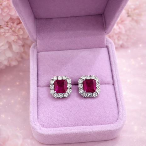 Aretes Rubí/Esmeralda