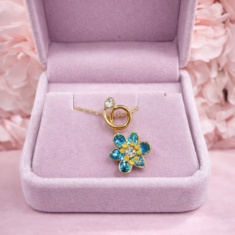 Collar floral azul