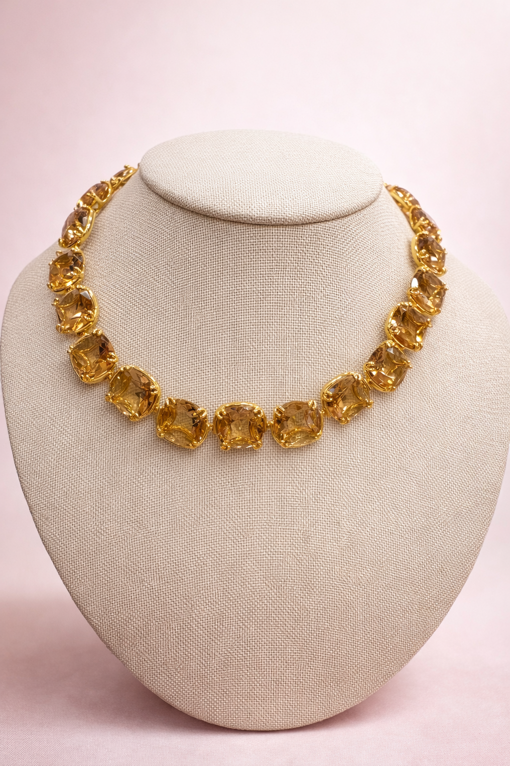 Collar de cristales champagne