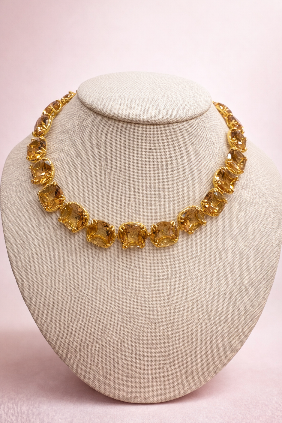 Collar de cristales champagne