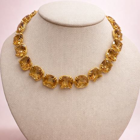 Collar de cristales champagne