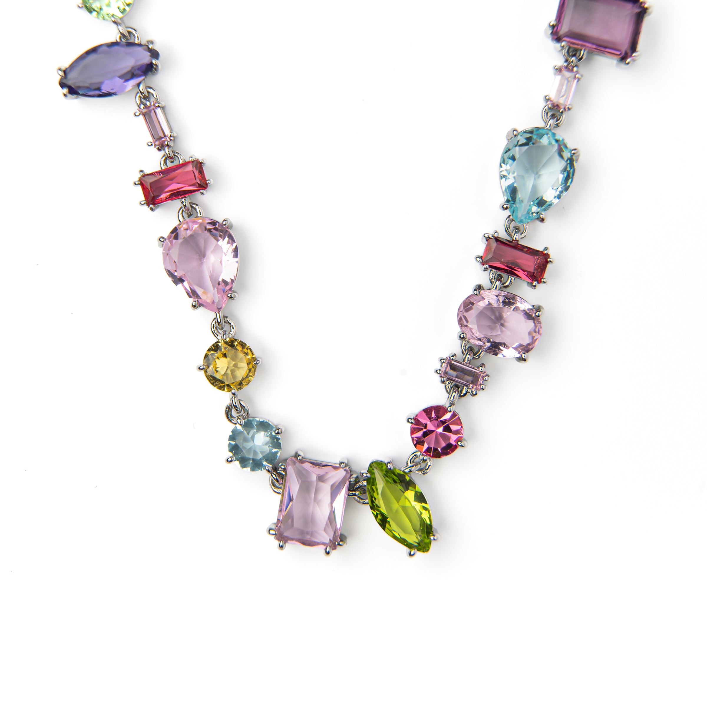 Collar con cristales asimétricos multicolor