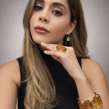 Anillo octagonal grande