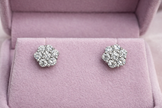 Aretes tipo Flor de moissanita