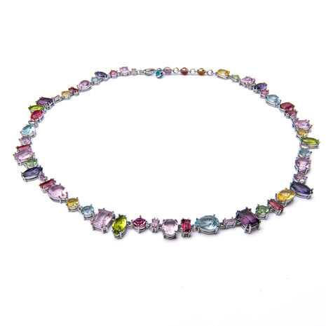 Collar con cristales asimétricos multicolor