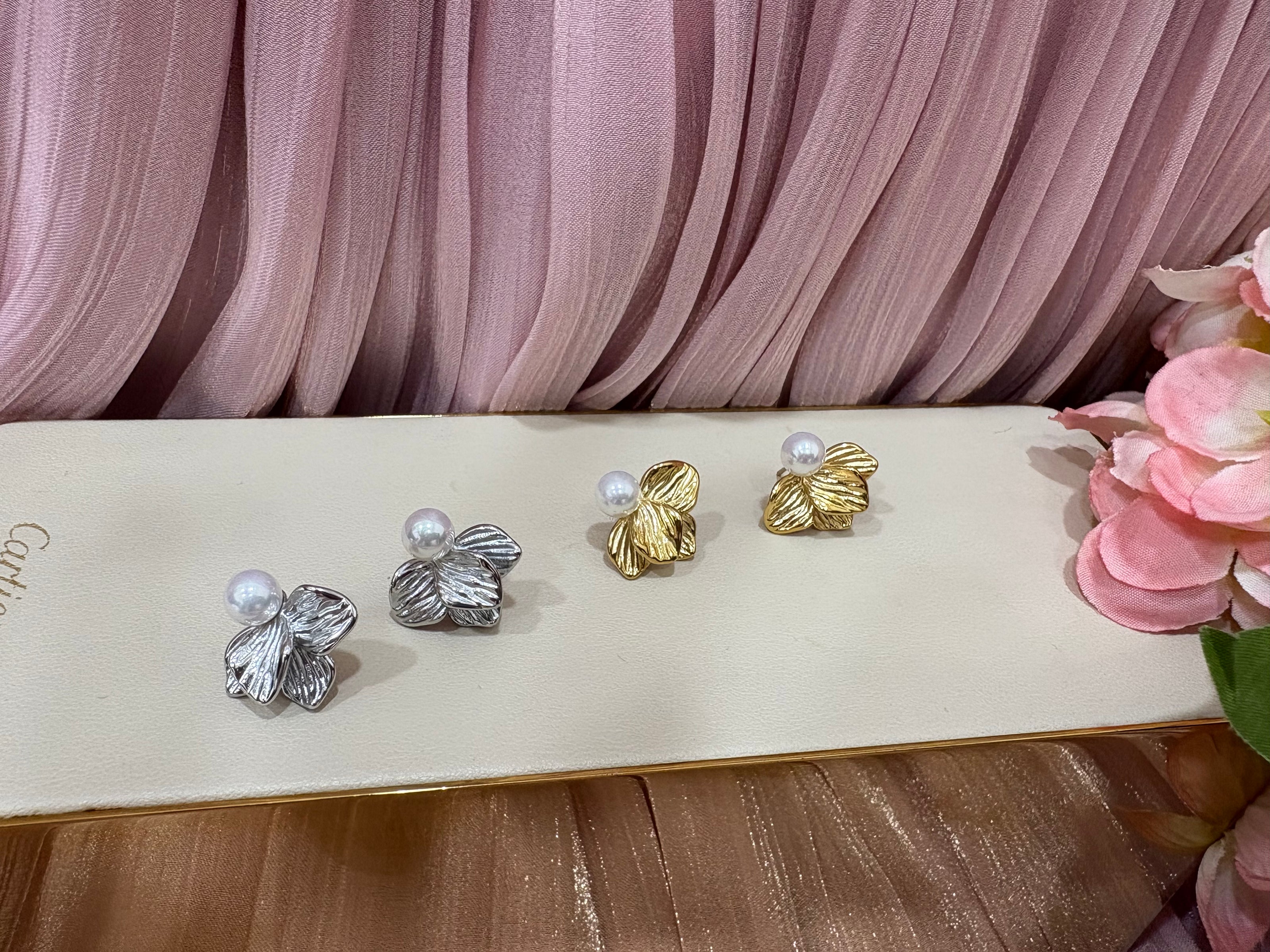 Aretes Flor Perla