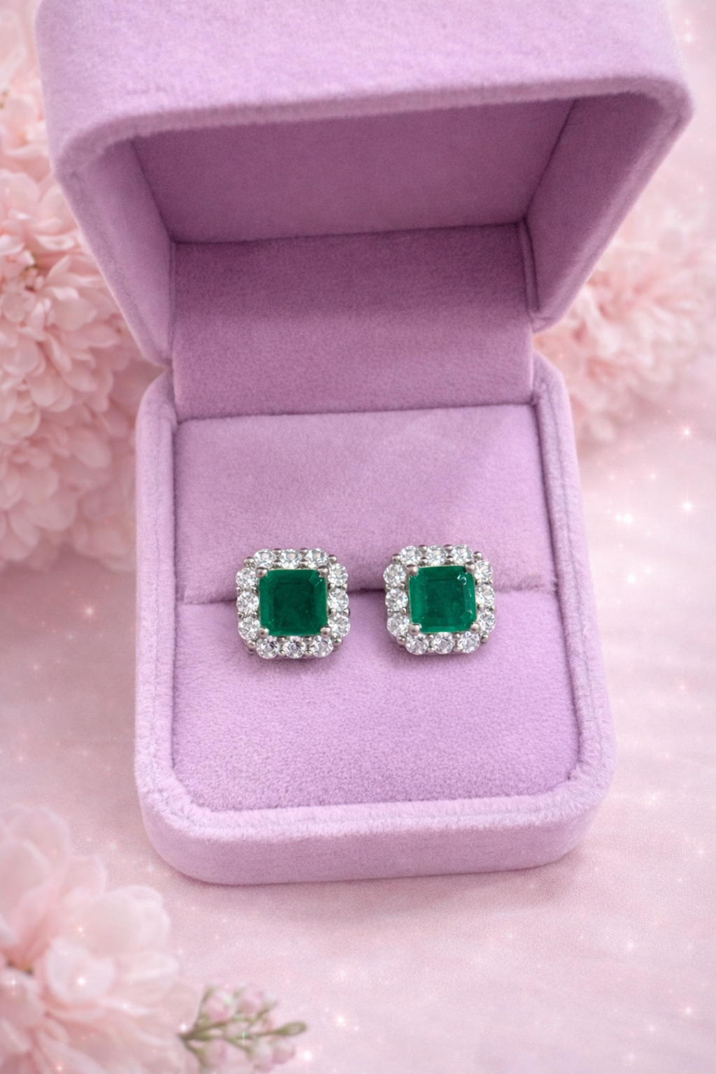 Aretes Rubí/Esmeralda