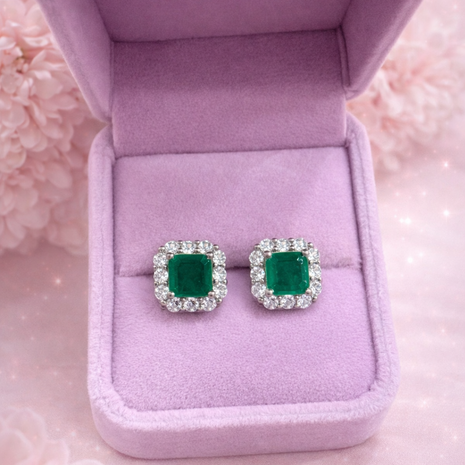 Aretes Rubí/Esmeralda