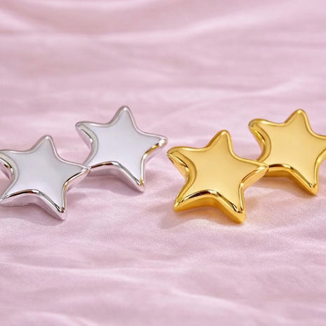 Aretes de acero inoxidable estrella