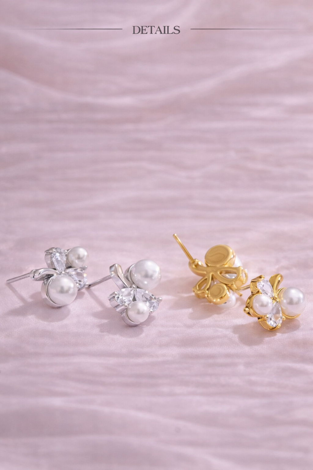 Aretes de acero inoxidable combinación de perlas con Zirconia