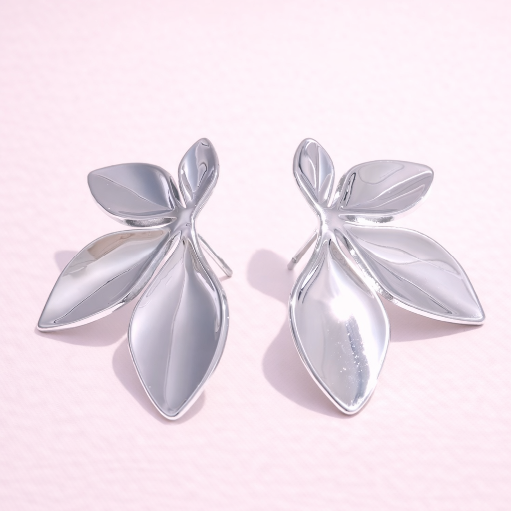 Aretes de acero inoxidable Media Flor
