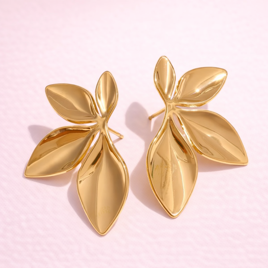 Aretes de acero inoxidable Media Flor