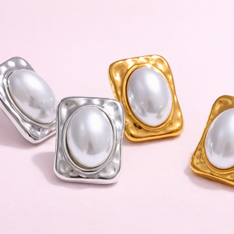 Aretes Rectangle Doree