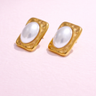 Aretes Rectangle Doree