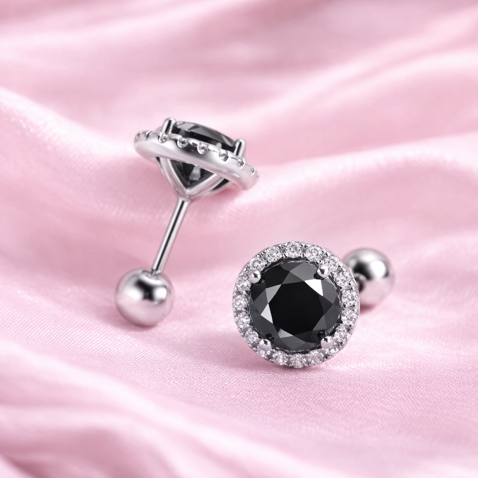 Aretes Halo Royale Moissanite
