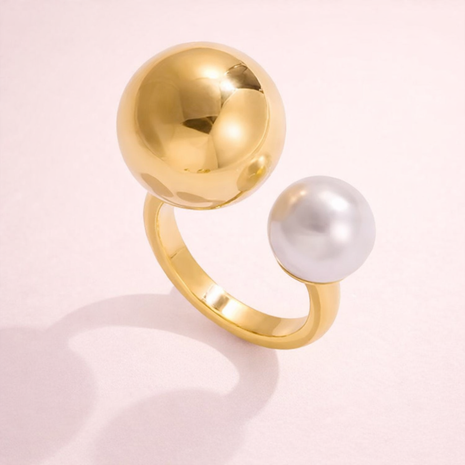 Anillo Dúo Esfera Perla