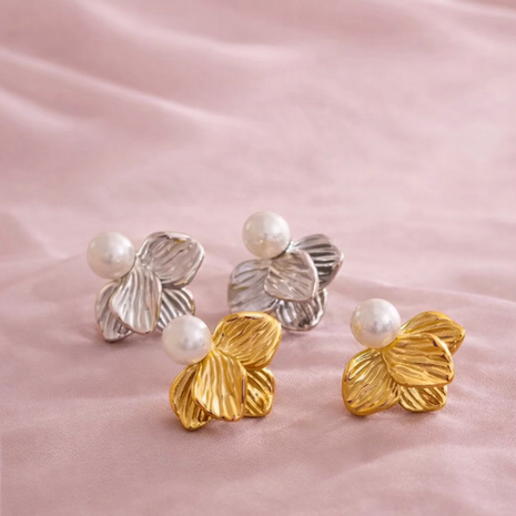 Aretes Flor Perla