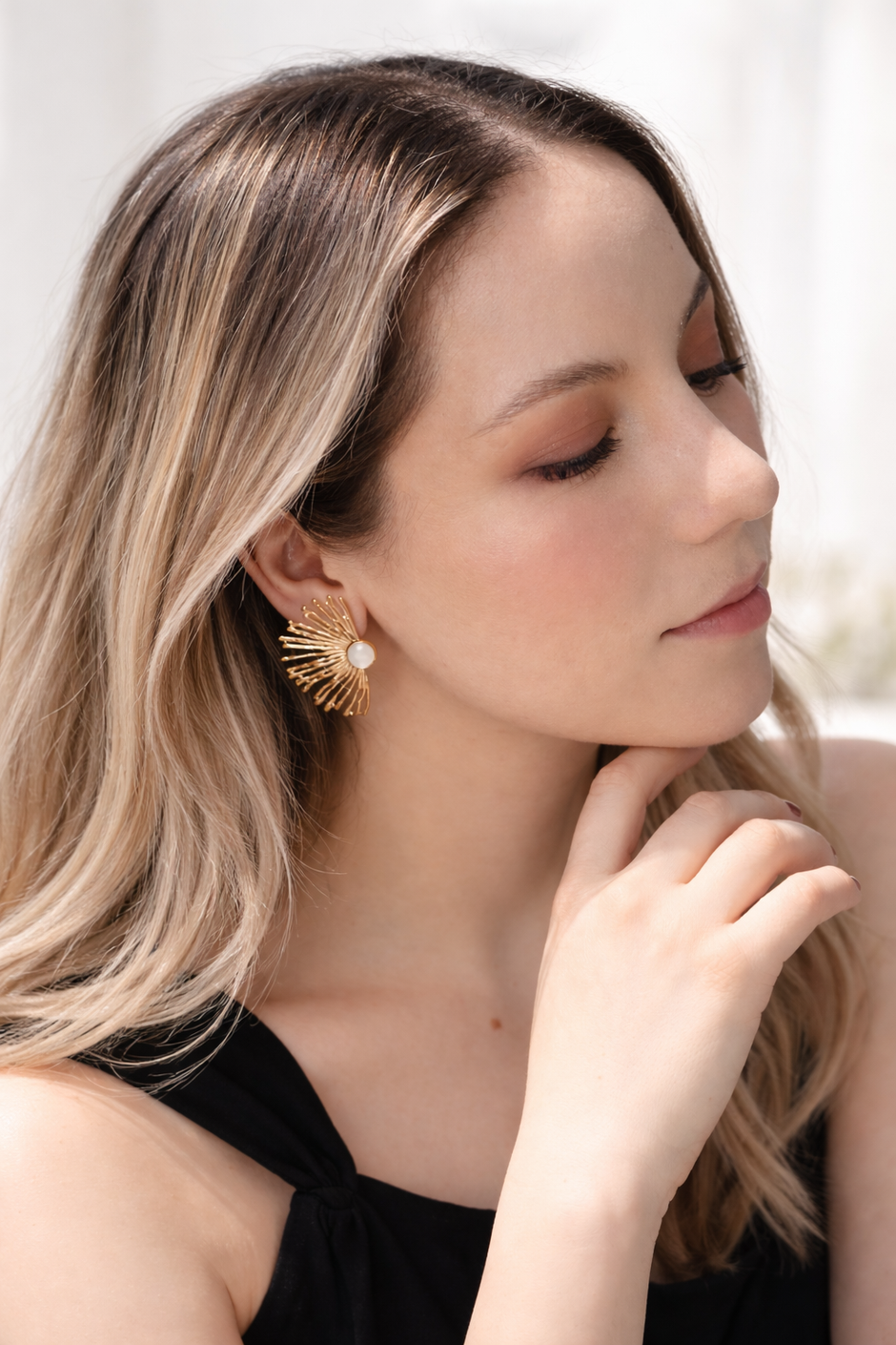 Aretes Sol Nacarado