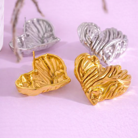 Aretes corazón textura