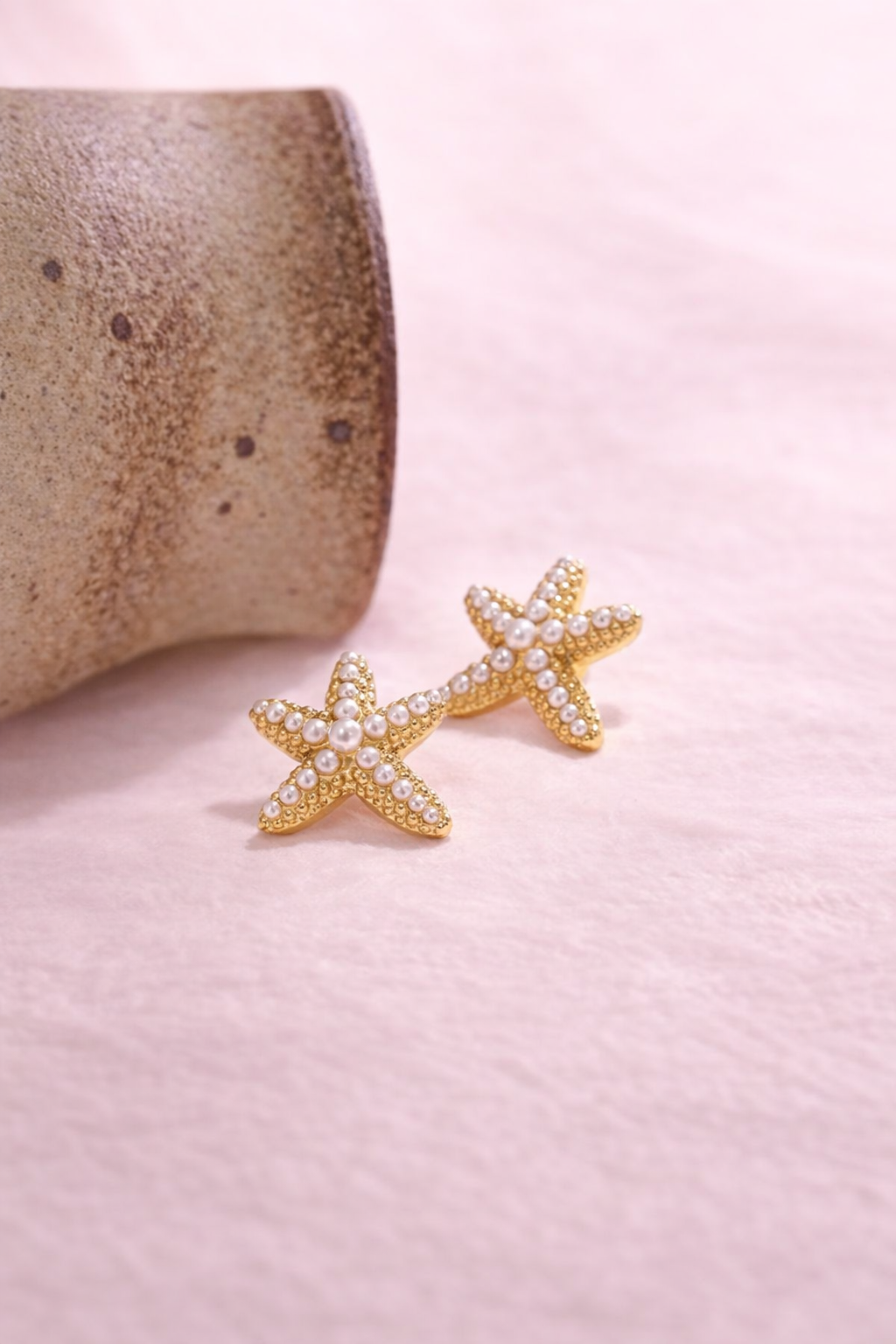 Aretes Estrella perla marina