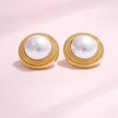 Aretes Round Pearl