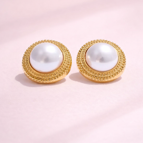 Aretes Round Pearl