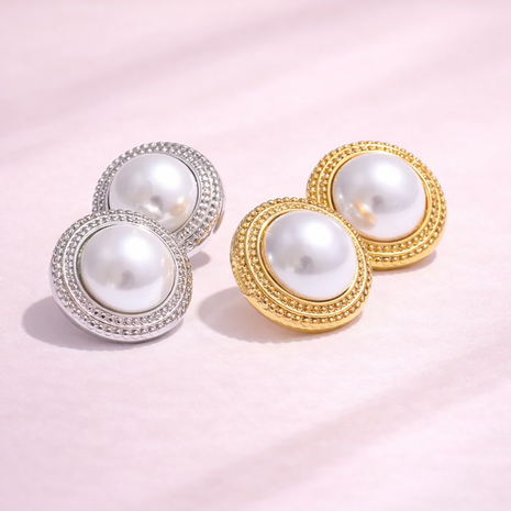 Aretes Round Pearl