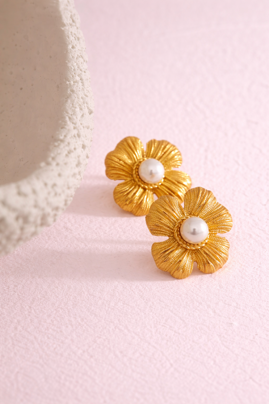 Aretes Flor de perla