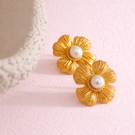 Aretes Flor de perla