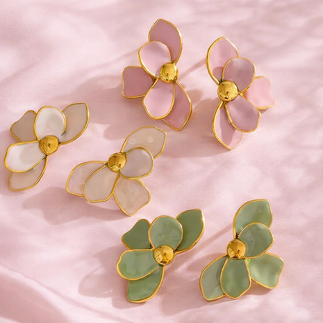 Aretes media flor multicolor