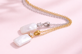 Collar perla rectangular