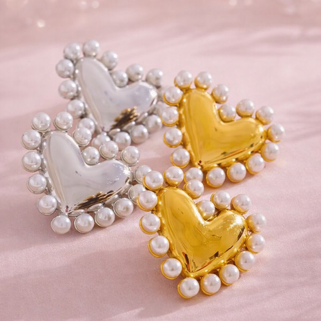Aretes corazón perla