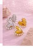 Aretes corazón perla