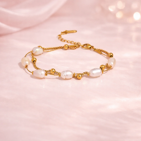 Pulsera perla doble