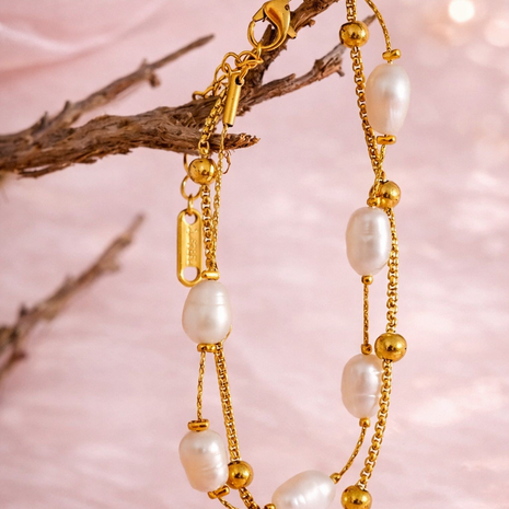 Pulsera perla doble