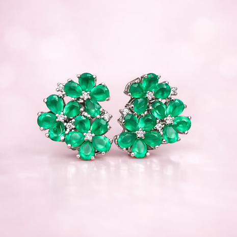 Aretes Ágata verde floral