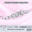 Pulsera con piedra Moissanita 3mm montada en plata fina