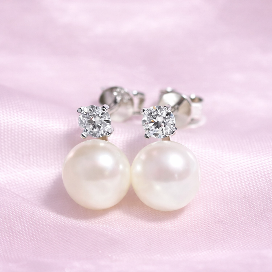 Aretes Perla Moissanita