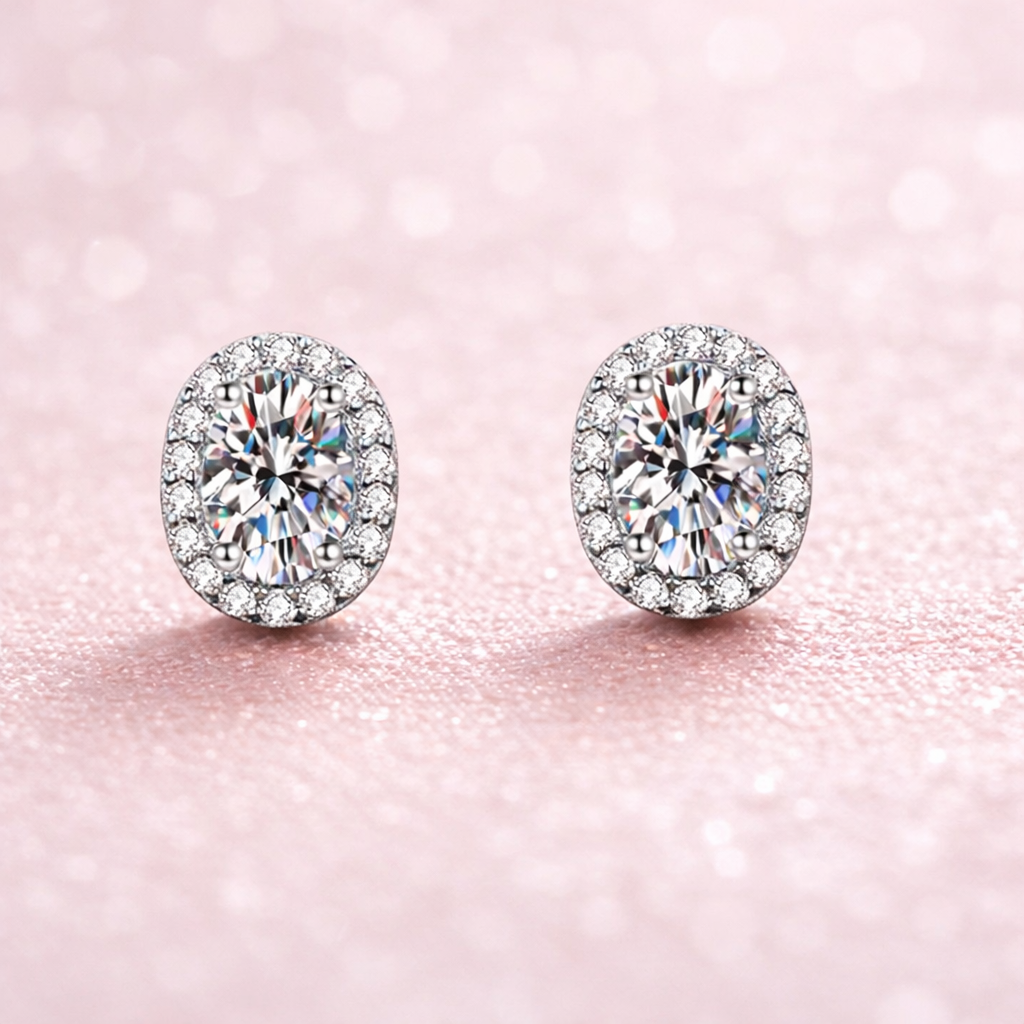 Aretes Oval Moissanite