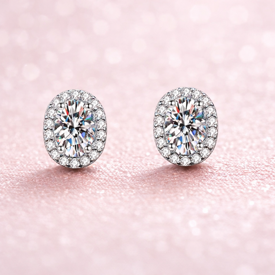 Aretes Oval Moissanite