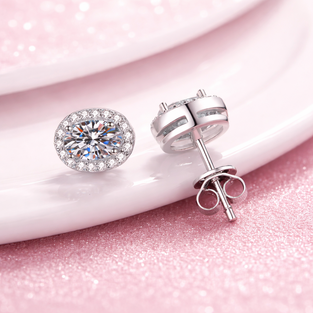 Aretes Oval Moissanite